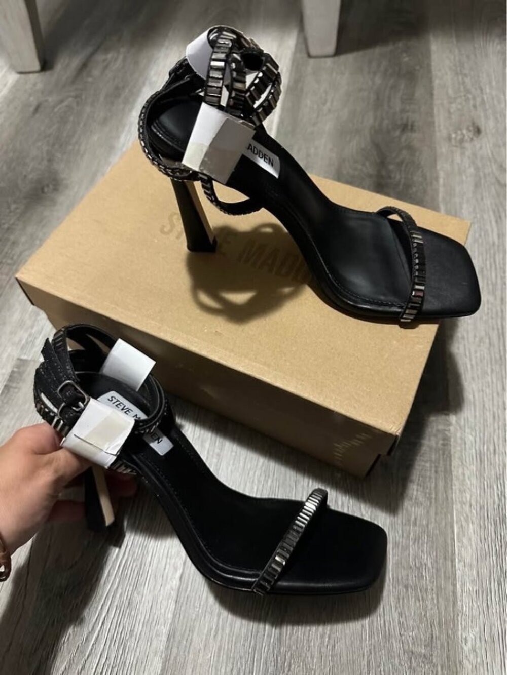 Steve Madden Women's Thierry Ankle-Wrap Rhinestone Shoes